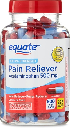 [BRSRE23YBV7WCEQ6] Extra Strength Acetaminophen 500mg Gelcaps - 225 Count (Pack of 1)
