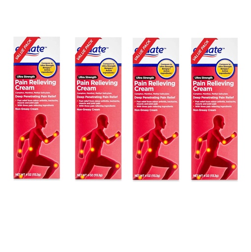 [BRSREHA3OJ5BAALV] Equate Ultra Strength Pain Relieving Cream, Equate Ultra Strength Pain Relieving Cream Muscle Rub, 4 oz, Pack of 4