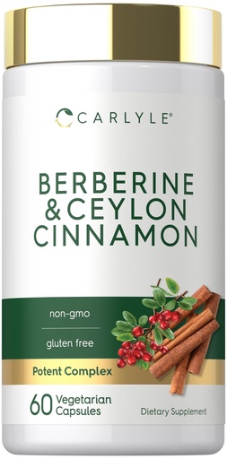 [BRSROGAPDMMWGADV] Carlyle Berberine with Ceylon Cinnamon | 60 Capsules | Vegetarian, Non-GMO, Gluten Free