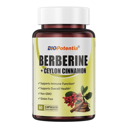 [BRSREYD2CV5RYDLB] Berberine Supplement - Berberine 500mg with Ceylon Cinnamon, Enhanced Absorption Fomula for Immune System & Metabolic Support Supplement | Non-GMO - 60 Capsules