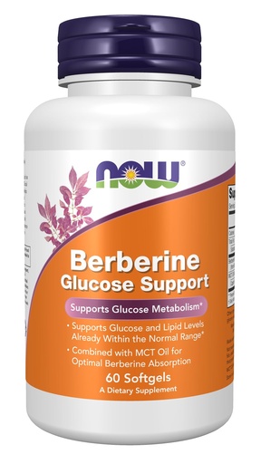 [BRSRE2Y3DEBG2ETJ] Now Supplements, Berberine Glucose Support, Combined with MCT Oil for Optimal Berberine Absorption, 60 Softgels