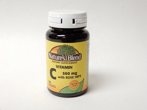 [BRSWIGQRA5YQKADI] Nature's Blend Vitamin C with Rose Hips 500 mg 100 Tablets