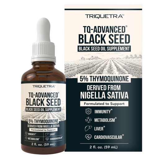 [BRSWYHA5BYNBMGTH] Black Seed Oil Liquid | 5% Thymoquinone - TQ-Advanced® | High Potency - 100 mg per Serving - 15:1 Concentrate from Nigella Sativa Extract, Raw Form, Vegan Formula, Glass Bottle (30 Servings)