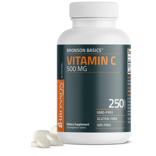 [BRSROGDYOFYGAAI2] Bronson Vitamin C 500 MG Supports a Healthy Immune System & Antioxidant Protection, Non-GMO, 250 Vegetarian Tablets