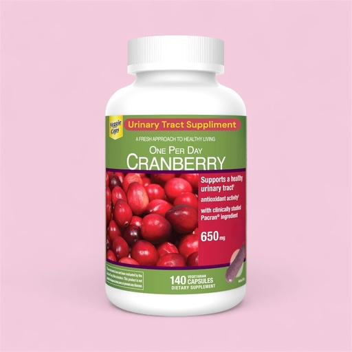[BRSREBQOAV7WOD32] Cranberry Urinary Tract Dietary Suppliment Support,650mg, 140 Vegetarian Capsules, One Veggie Capsule per Day (1 Pack)
