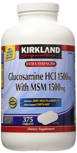 [BRSWIFITPMCAIELO] Kirkland Signature Glucosamine with MSM, 375 Tablets (2 Pack)