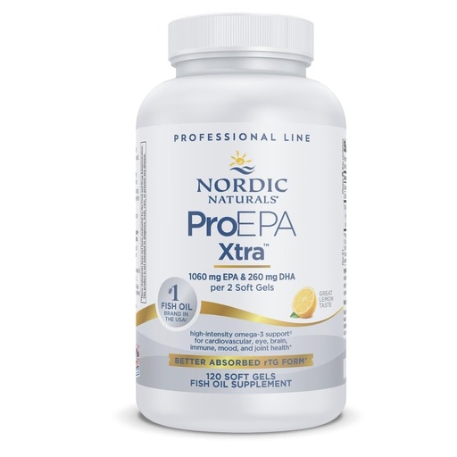 [BRSWIZQAAQHR2FL6] Nordic Naturals EPA Xtra, 1640 mg Omega-3, High EPA, Lemon - 120 Count | Extra strength EPA formula supports positive mood, heart health & cellular function. 1640 mg omega-3. Non-GMO. 60 servings