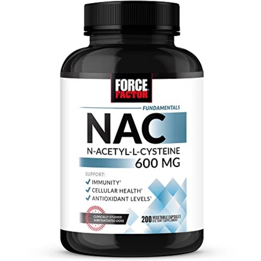 [BRSRMEA6CMNG233V] Force Factor NAC 600 mg, N-Acetyl Cysteine for Liver Health, Immune Support & Antioxidant Production, Clinically Studied Dose, 200 Servings
