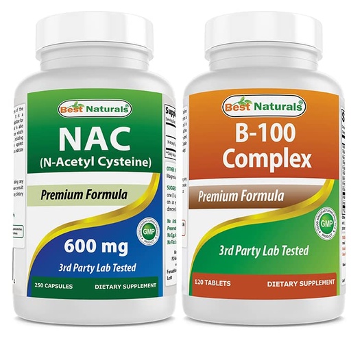 [BRSRMBALCUBQIHQV] Best Naturals NAC 600 mg & B-100 Complex