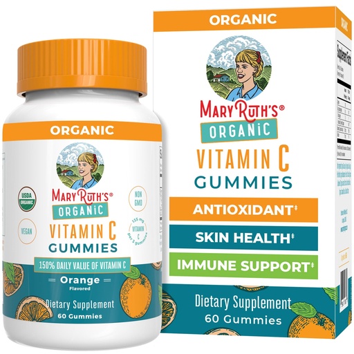 [BRSRMBQDOJ7W2CA6] MARYRUTH'S Adult Vitamin C Gummies | USDA Organic | Vegan Chewable Vitamin C Gummies for Ages 14+ | for Immune Support & Overall Wellness | Vegan | Non-GMO | Orange Flavor | 60 Count