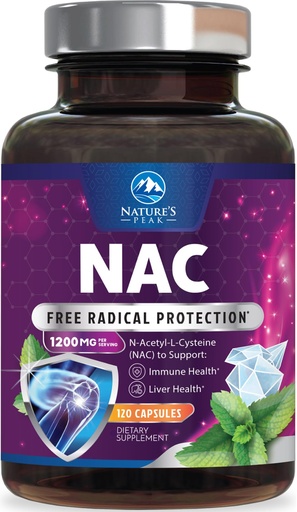 [BRSRACYYCUFBGCTD] NAC Supplement - 1200mg per Serving N-Acetyl-L-Cysteine – Optimal Absorption Immune Support with Powerful Antioxidants - Respiratory & Liver Health Support - Gluten Free Bottled in USA - 120 Capsules