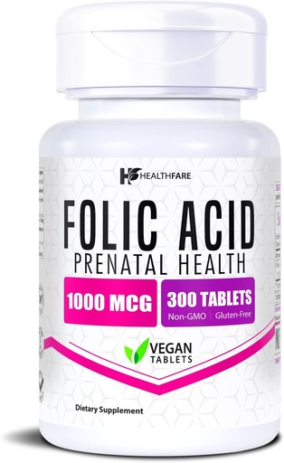 [BRSRAYDRCAAROE3H] Healthfare Folic Acid 1000mcg 