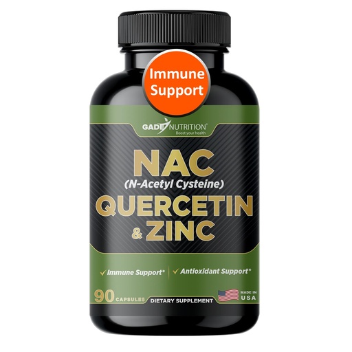 [BRSRACT5PMIQ42DL] Gade Nutrition NAC Supplement n-Acetyl cysteine with Quercetin & Zinc | Immune Support Supplement with n Acetyl cysteine | Vegetable Capsules | USA Made