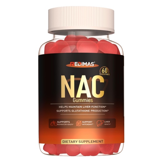 [BRSREBT6CMHBE2TA] N-Acetyl Cysteine Chewable Gummies, Berry Flavor, 60 Count