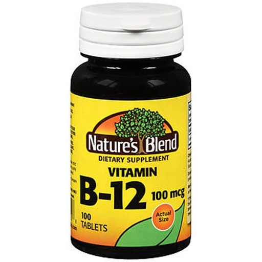 [BRSWGYI7OB6R4ETH] Nature's Blend Vitamin B12 100 mcg Tablets - 100 ct, Pack of 2