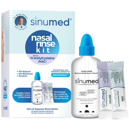 [BRSREGTRDJ4GEYAY] Sinus Rinse, 60PK Nasal Rinse Packets with NAC and Saline, Squeeze Bottle, Alternative to Neti Pot, Helps with Allergy, Congestion, Cold Symptoms