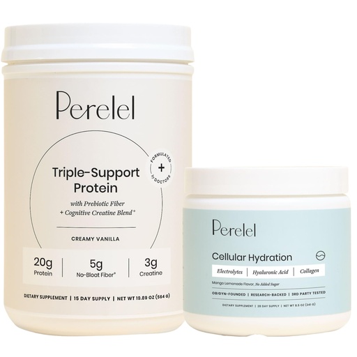 [BRSRGHY3BUCQEG3L] Perelel Triple-Support Plant Based Protein & Hydration Powder Bundle