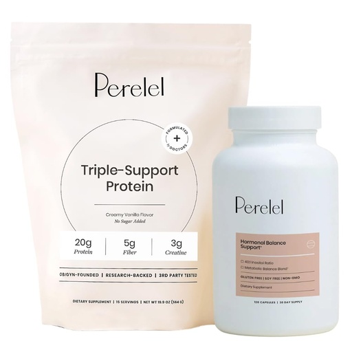 [BRSRGHY3CBYR6G3K] Perelel Hormone Balance Support & Triple-Support Protein Bundle