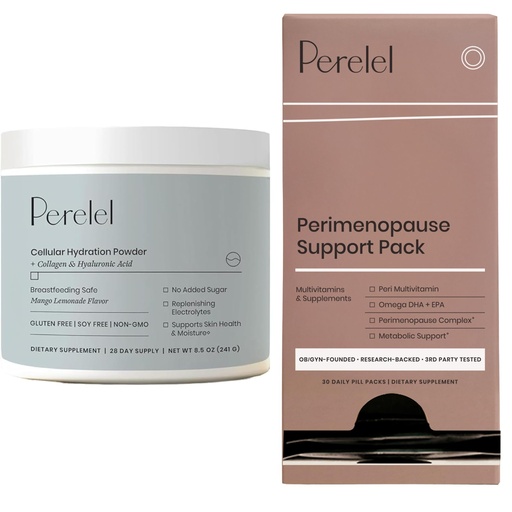 [BRSREFA6DIHBUEIZ] Perelel Hydration Powder & Peri Support Pack, Electrolyte Supplement & Perimenopause Vitamins for Women, 30 Daily Pills and 28 Servings of Powder