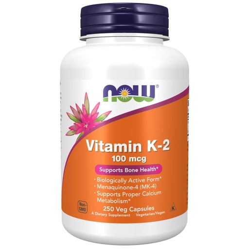 [BRSWGFL2AECGY2TX] NOW Foods Vitamin K-2, 250 Vegetable Capsule