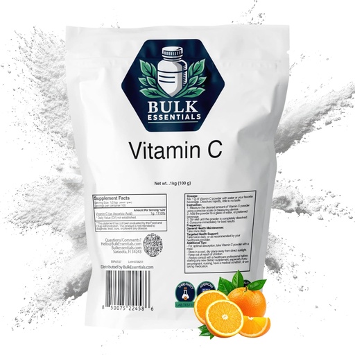 [BRSREFA6CUIWM33A] Pure Vitamin C Powder – 100g Supplement for Immune & Antioxidant Support – USA Made, Non-GMO & Gluten Free – 1g Ascorbic Acid Powder Per Serving