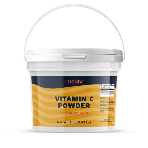 [BRSROALRBZ7AMYA2] Luonix Vitamin C Powder, 1 Gallon Bucket, Ascorbic Acid, Supplement