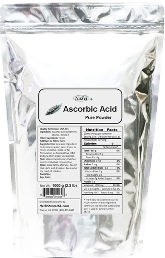 [BRSWKHTZAR5BCGTE] Ascorbic Acid Nutrition Pure Powder 1000g 2.2Lb