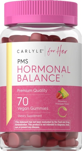 [BRSROGACOJ7GY2TX] Carlyle Hormonal Balance for Women & PMS Supplement | 70 Gummies | Vitamin Complex | with Iron | Vegan, Non-GMO, Gluten Free | for Her