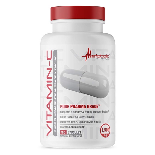 [BRSWY2QCCN7B4ET7] Metabolic Nutrition Vitamin C, 1500mg, Pure Pharma Grade, High Absorption Ascorbic Acid Capsules (90 caps)