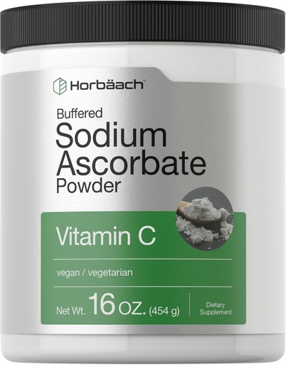 [BRSWGAABCUCRQ3L7] Horbäach Buffered Sodium Ascorbate Vitamin C Powder | 16 oz | Vegan, Non-GMO, and Gluten Free Supplement