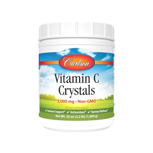 [BRSWECQ2B4HQE3LO] Carlson - Non-GMO Vitamin C Crystals, 2000 mg, Vitamin C Powder, Immune Support, Antioxidant, 35 oz (1000 g)