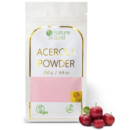 [BRSWGBD6BF5RMC3A] ACEROLA Powder | Vitamin C | Freeze-Dried Raw Cherry Extract | 250g - 8.8oz | 100% Natural & Vegan | No-GMO | Boost Your Natural Immunity for Coctail