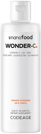 [BRSWYFIQO4JQ4E35] Codeage Liquid Vitamin C 1000mg, Vitamins D3, E & Zinc, Rose HIPS, Quercetin, Echinacea, Vegan Liposomal Vitamin C Supplement, Non-GMO - 15.22 fl oz