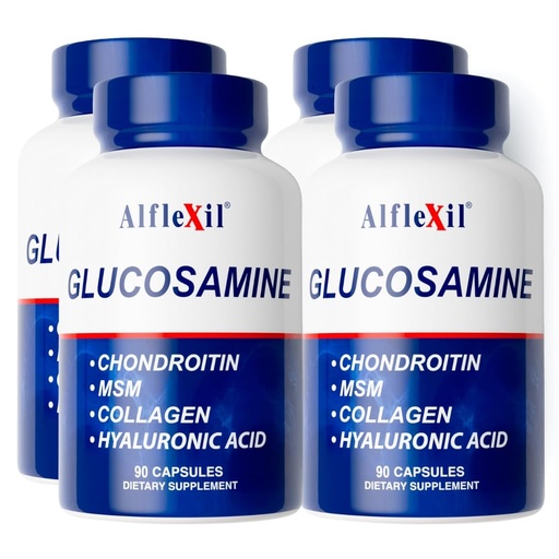 [BRSWYAQNCV6RSE3A] Premium Glucosamine & Chondroitin Nutritional Supplement - Healthy Joint, Bone & Knee Support - Rich in MSM & Collagen - Organic Natural Ingredients - Made in USA - 90 Capsules - 4 Pack