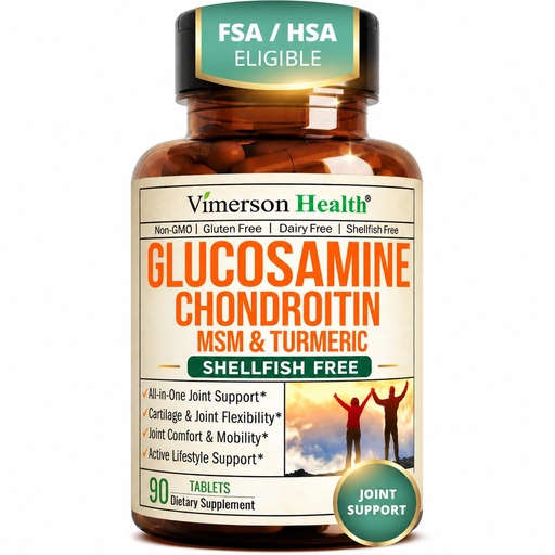 [BRSRAGALDING2YDZ] Glucosamine Chondroitin MSM – Joint Support Supplement for Women and Men with Glucosamine Sulfate 1500 mg, Chondroitin and MSM – for Cartilage, Joint Health and Flexibility – 90 Tablets