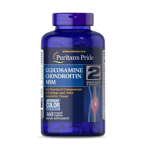 [BRSWIGY3PN7R63LA] Puritan's Pride Glucosamine Chondroitin MSM, Dietary Supplement for Joint Health, 6 Month Supply, 360 Coated Tablets