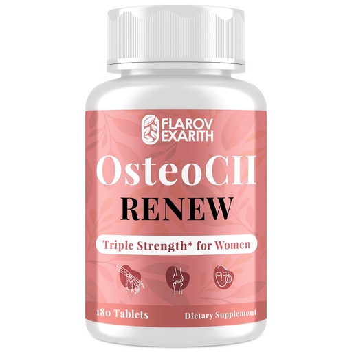 [BRSREZD7CQFA4AIU] Joint Supplements for Women OsteoCII Renew Triple Strength – Advanced Joint, Bone & Skin Formula – Collagen, Glucosamine, Chondroitin, Calcium, MK-7, Vitamin D3, Hyaluronic Acid, 180 Tablets