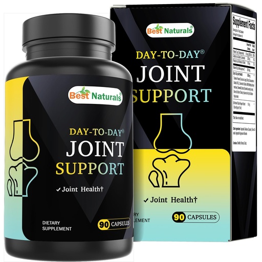 [BRSRACQROQBAEFIV] Best Naturals Day-to-Day Joint Support 90 Veg Capsules - Made with Vitmain D, K2, Calcium, Potassium, Turmeric, Glucosamine, Chondroitin, MSM
