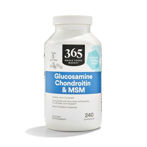 [BRSWGZQCBMPAEEL2] 365 by Whole Foods Market, Glucosamine Chondroitin and MSM, Supports Healthy Joints, 240 Capsules