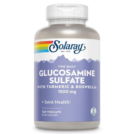 [BRSWIYQAO4EBG3L6] SOLARAY Glucosamine Sulfate 1500mg, Healthy Joint Support Supplement, Powerful Connective Tissue and Joint Health Formula with Turmeric & Boswellia, 60-Day Money Back Guarantee, 60 Serv, 120 VegCaps