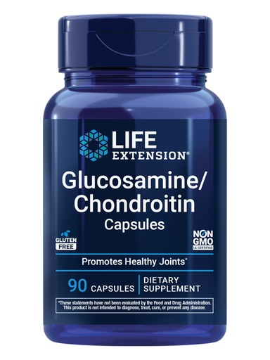 [BRSWIYQZAEIWO33A] Life Extension Glucosamine/Chondroitin Capsules for Healthy Joints and Cartilage, Non-GMO, Gluten-Free, 90 Capsules