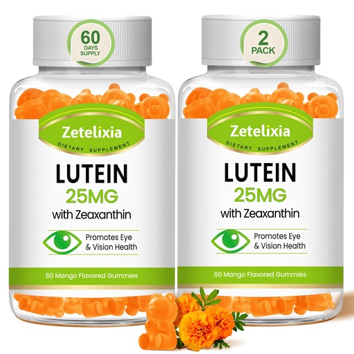 [BRSROBI5DNYREG3B] Lutein Gummies 25mg - Eye Vitamins Lutein & Zeaxanthin Eye Health Supplements for Adults,Sugar Free Eye Health Gummies Supplement - Support Vision,Macular,Blue Light Filtering (120 Count)