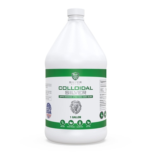 [BRSW2ZL2BMCBYAL2] Enhanced Colloidal Silver Gallon Size—30ppm Pure & Natural Structured Silver Water—Organic Colloidal Silver Solution—128 oz (1 Gallon)