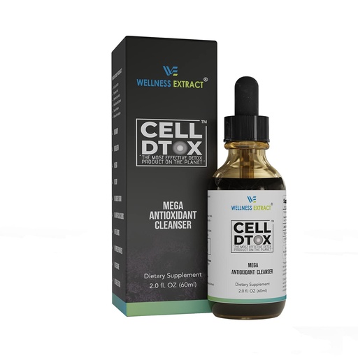 [BRSW2YI2BV4BSAYZ] WELLNESS EXTRACT Cell Dtox - Humic, Fulvic Acid & Zeolite, Electrolyte Alkaline Water Mineral Drops with Zero Sugar, Powerful Antioxidant Supplement 2 oz