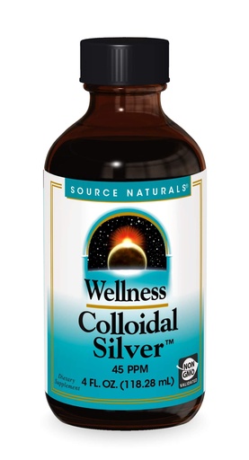 [BRSWECQ5OAHRA2D7] Source Naturals Wellness Colloidal Silver 45 ppm, Supports Physical Well Being* - 4 Fluid oz