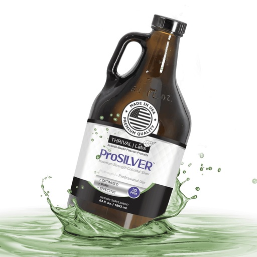 [BRSREYD6AB5AMETU] ProSILVER Black Label Pure Colloidal Silver Liquid – 30 PPM Maximum Strength for Immune Support – Bioactive – Vegan, Gluten Free, GMO Free – (64oz Glass Bottle)