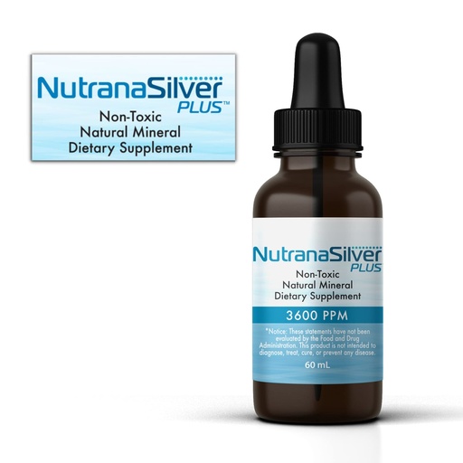 [BRSRMFTQARYAIAIU] Colloidal Silver 3600 PPM - Nutrana Silver - 60 mL - Natural Mineral Dietary Supplement - Liquid Silver for Health. - Colloidal Silver Dropper