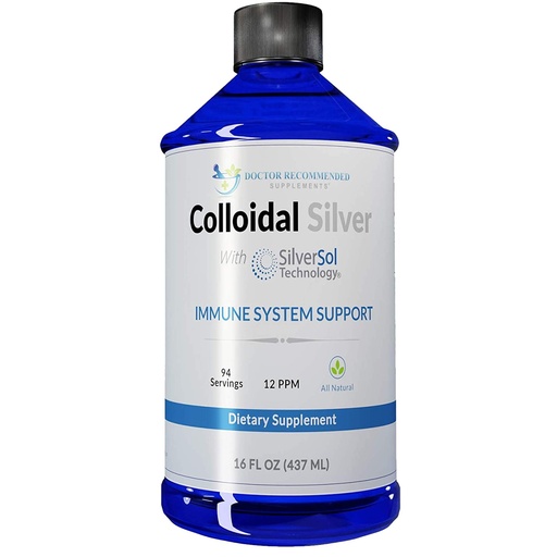 [BRSWYZAOARYBACI4] Colloidal Silver Liquid - 12 PPM Premium Silver Solution, 60 MCG Per Serving, All Natural, Vegan Immune System Support, Ionic Silver Water Daily Mineral Supplement 16 Fl oz, 96 Servings