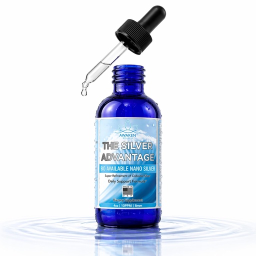 [BRSREGIFBFYRMDT5] Colloidal Silver Liquid 10 PPM (4 oz) – Pure Nano Silver Drops for Immune Support – High Bioavailability Mineral Supplement – Vegan, Non-GMO & Gluten-Free – Glass Bottle with Dropper