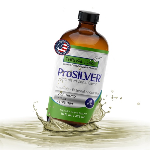 [BRSRMAYYAEJWGG3K] Ionic Colloidal Silver Liquid 20 PPM Bio Active for Immune Support Glass Bottle 16oz Organic Supplement